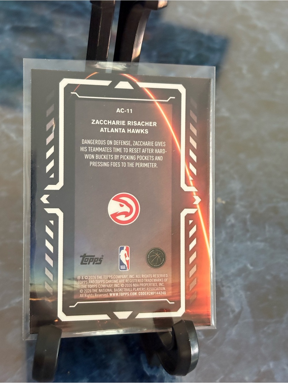 Zaccharie Risacher Topps Chrome Update Series Activators  Atlanta Hawks Card - Picture 2 of 2